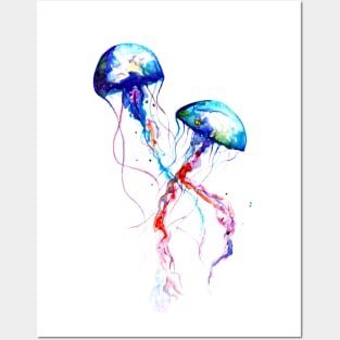 Jellyfish, watercolor Posters and Art